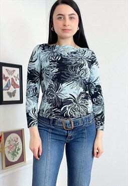 2000s floral pattern top