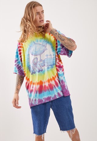 VINTAGE TIE DYE WOODSTOCK GRAPHIC T-SHIRT