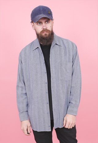 VINTAGE BLUE COTTON SHIRT /R12060