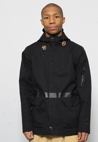 VINTAGE NIKE BLACK PARKA JACKET BLACK