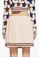 PREPPY PLEATED SKIRT RETRO PATTERN BOTTOMS IN CREAM