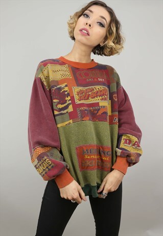 VINTAGE 90S OVERSIZED SWEATER SWEATSHIRT