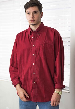 VINTAGE TOMMY HILFIGER SHIRT LOGO 90S XL 11.1