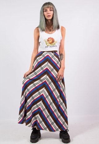 VINTAGE 70'S ABSTRACT MAXI SKIRT