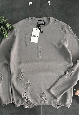 Grunge sweater gray