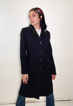 Vintage 2000 light wool black coat 