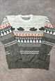 VINTAGE ABSTRACT KNITTED JUMPER TANK PATTERNED SWEATER