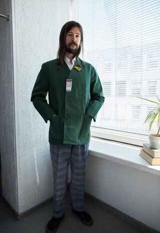 VINTAGE (NEW) 70'S GREEN COTTON WORKER STYLE KLM JACKET