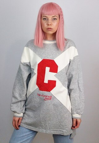 COCA COLA 90'S UNISEX EMBROIDERY LOGO SWEATSHIRT / JUMPER