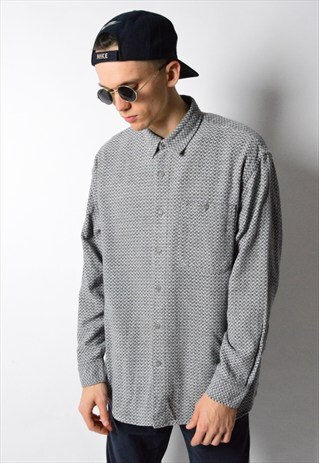 VINTAGE 90S GREY GRUNGE LONG SLEEVE SHIRT