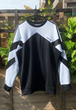 Retro Adidas Y2K black & white sweatshirt medium 