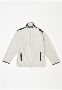 Vintage Champion Fleece Tracksuit Top Jacket Off White