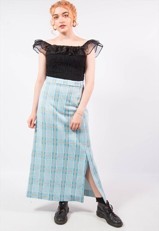 VINTAGE 70'S BLUE MAXI SKIRT