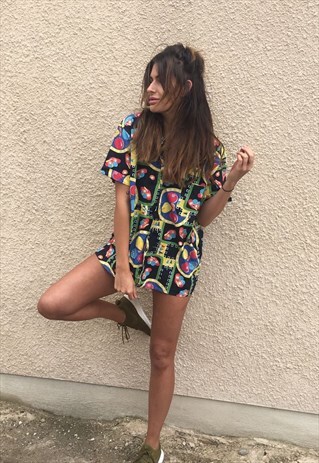 PATTERNED OVERSIZED RETRO VINTAGE UNISEX FESTIVAL SHIRT