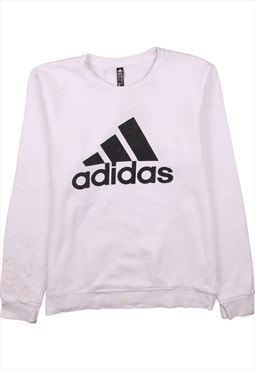 Vintage 90's Adidas Sweatshirt Crew Neck Spellout White