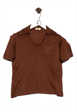 Vintge Larix T-Shirt Collar Brown