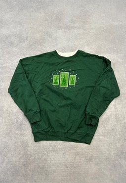 Vintage Sweatshirt Cottagecore Christmas Patterned Jumper