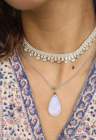 HANDMADE OPALITE GEMSTONE DAINTY CHAIN