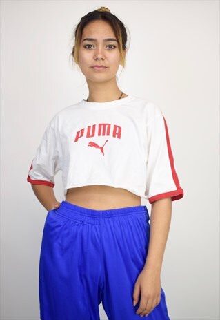 VINTAGE 90'S PUMA LOGO CROP T-SHIRT