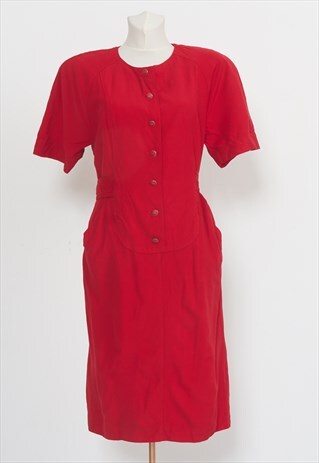 VINTAGE RED KARL LAGERFELD SHORT SLEEVE DRESS