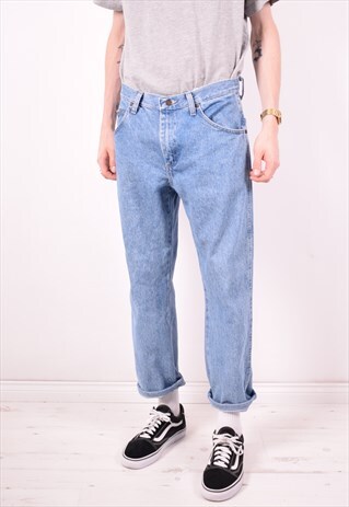 WRANGLER MENS VINTAGE JEANS W32 L26 BLUE 90S