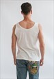 VINTAGE 90S GRAPHIC PRINTED CALIFORNIAN TANK TOP IN CREAM M