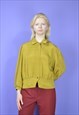 Vintage mustard yellow classic long sleeve blouse