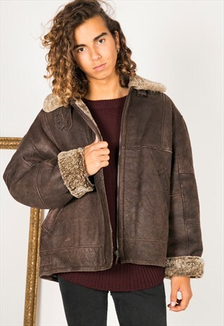 VINTAGE 80S AVIATOR LEATHER JACKET / R011