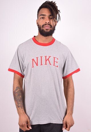 NIKE MENS VINTAGE T-SHIRT TOP LARGE GREY 90S