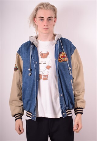 DISNEY MENS VINTAGE DENIM JACKET MEDIUM BLUE 90S