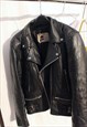 Badass Vintage 1970s Black Leather Biker Jacket (Unisex)