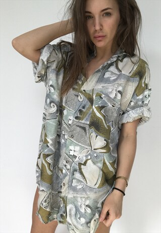 PATTERNED OVERSIZED RETRO VINTAGE UNISEX FESTIVAL SHIRT