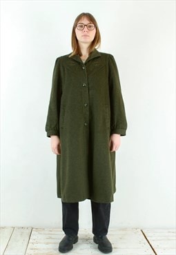 Vintage Sport Loden Women M Wool Coat Button Jacket Overcoat