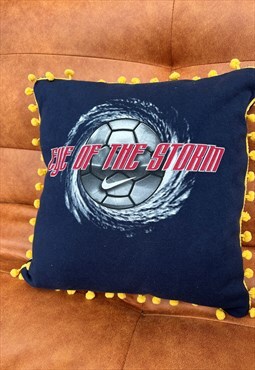 Reworked Nike Pom-Pom Pillow Cushion 