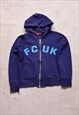 Women's Vintage FCUK Navy Zip Hooded Jacket
