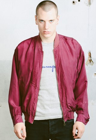 VINTAGE 90S SILK BOMBER JACKET