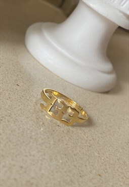 333 angel number ring in gold