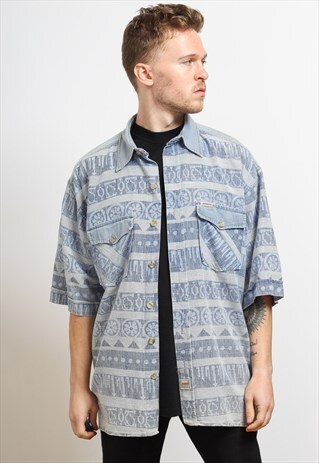 VINTAGE AZTEC PATTERNED SHIRT