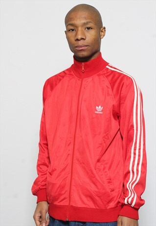 VINTAGE ADIDAS ORIGINALS RED TRACK JACKET