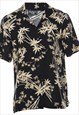 Vintage Leafy Print Hawaiian Shirt - L