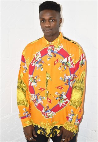 VINTAGE 90S BAROQUE BRIGHT PRINT PATTERN SHIRT