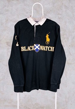 Vintage Ralph Lauren Rugby Polo Shirt Black Watch XL