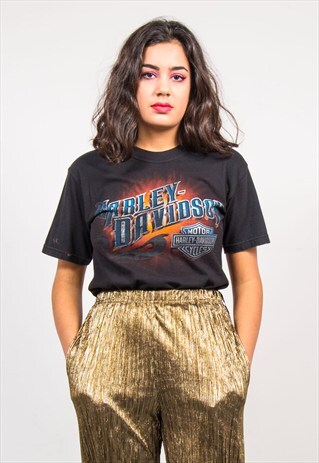 90'S HARLEY DAVIDSON BLACK GRUNGE T-SHIRT