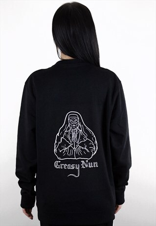 BLACK GREASY NUN ORIGINAL SWEATSHIRT