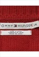 VINTAGE TOMMY HILFIGER 1990S RED & BLACK, WHITE CARDIGAN - L