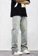 BLUE WASHED CARGO DENIM JEANS PANTS TROUSERS 