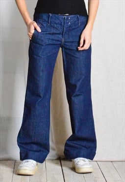 Y2K Diesel Dark Blue Wide Leg Denim Jeans