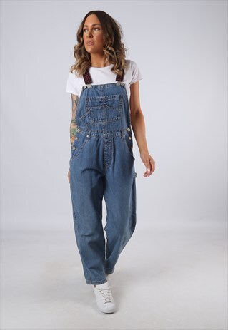 DENIM DUNGAREES VINTAGE BICH REWORKED UK 10 (GJBA)