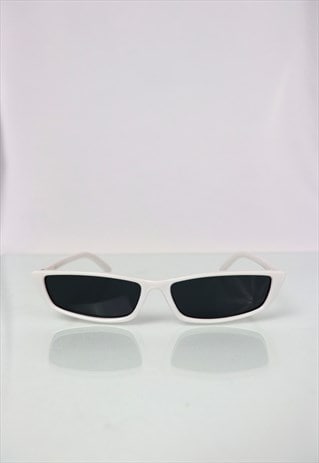 THIN WHITE RECTANGLE SUNGLASSES