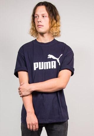 90'S VINTAGE PUMA LOGO NAVY T-SHIRT
